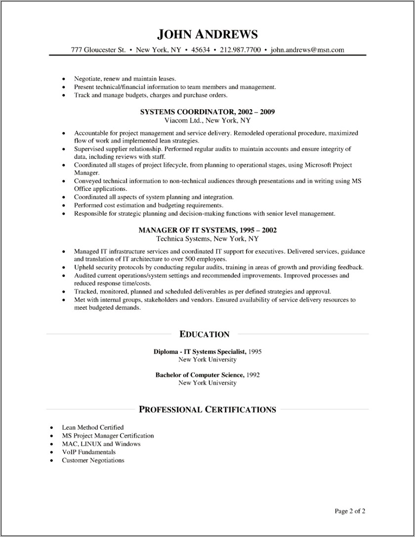 Data Integration Project Manager Resume