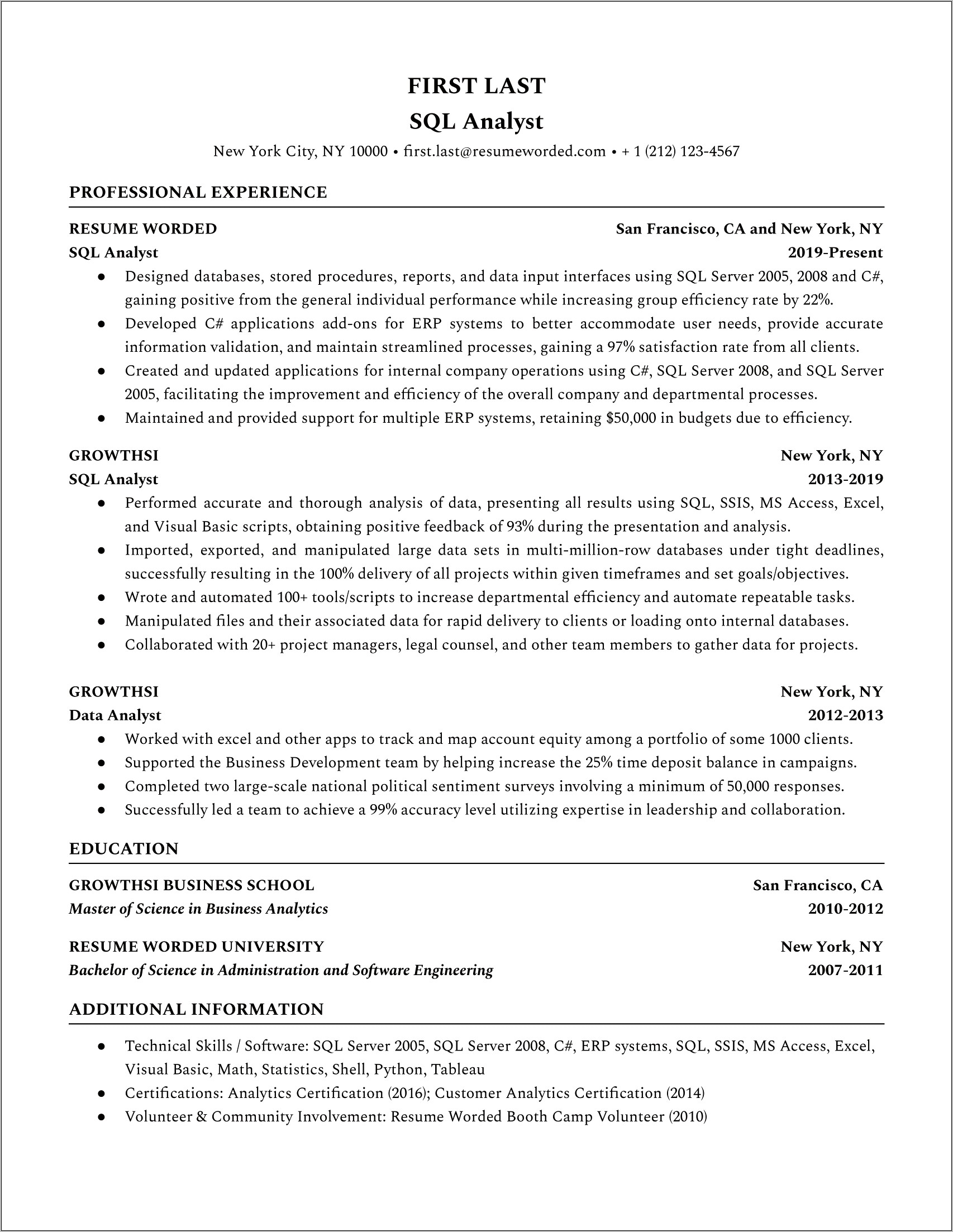 Data Mapping Sample Resume Projects