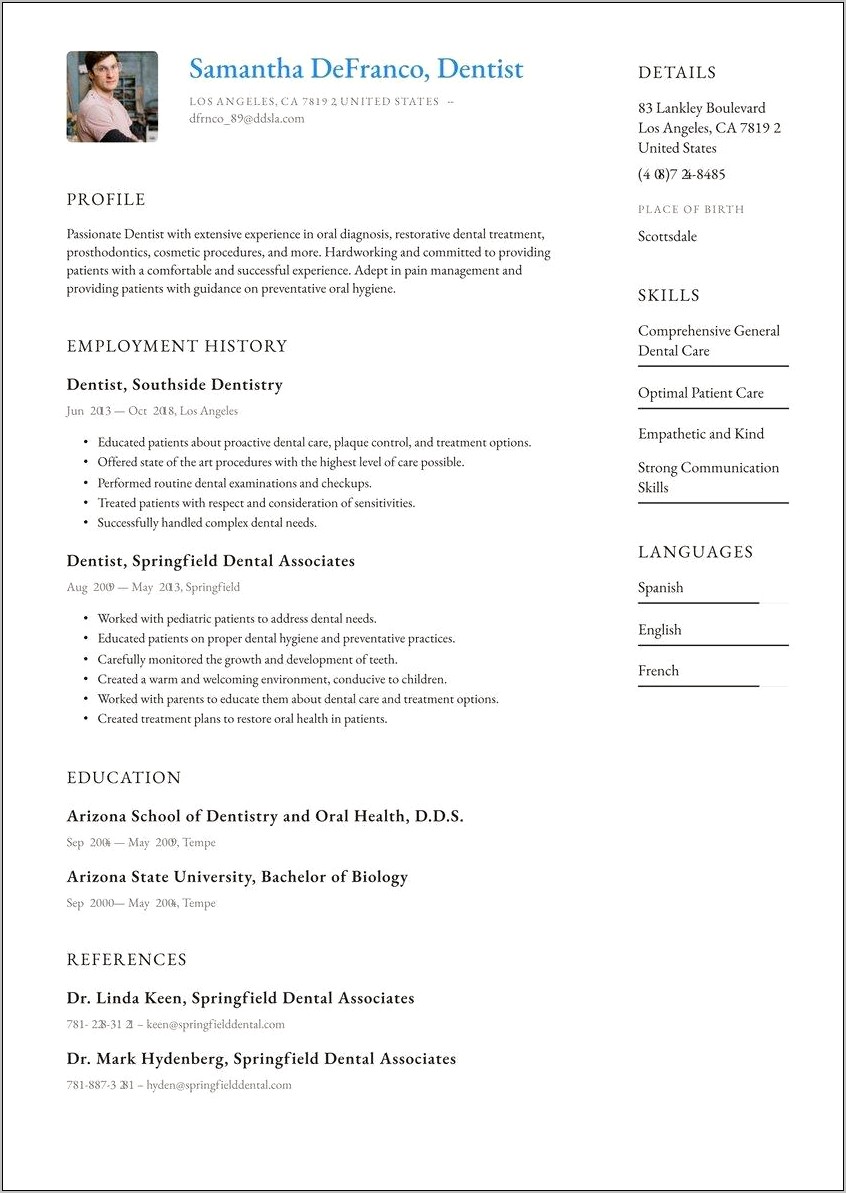 Dental Hygienist Objectives For Resume