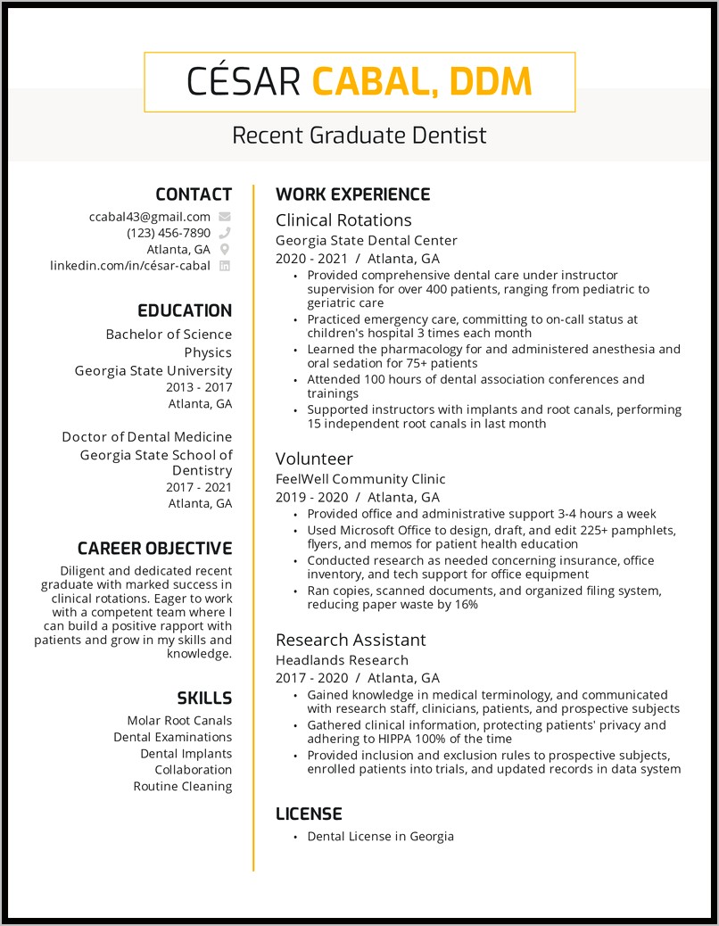 Dental Office Resume Examples 2019