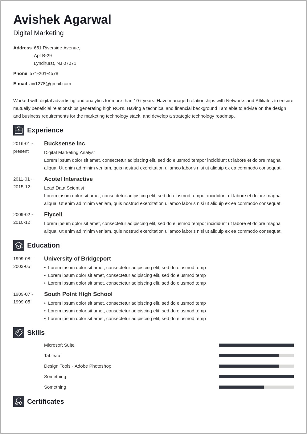 Digital Marketing Resume Objective Examples