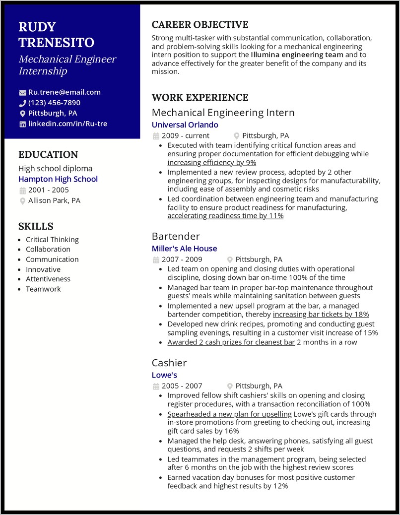 Diploma Mechanical Resume Career Objective