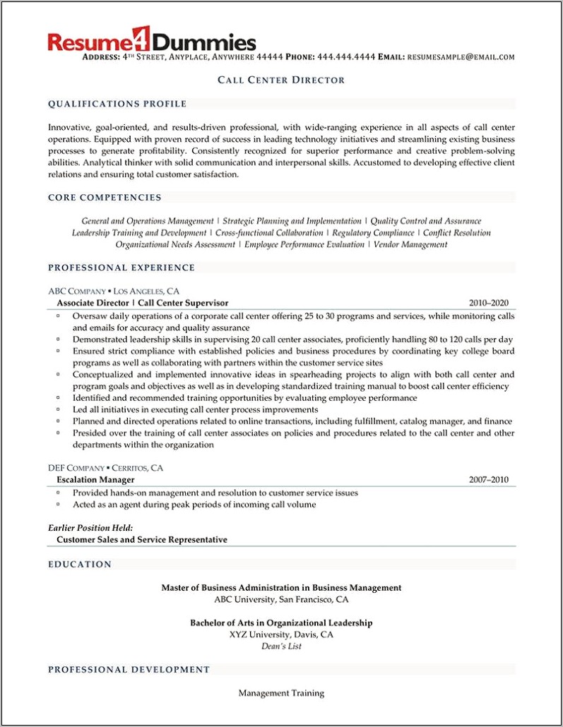 Director Client Services Resume Sample