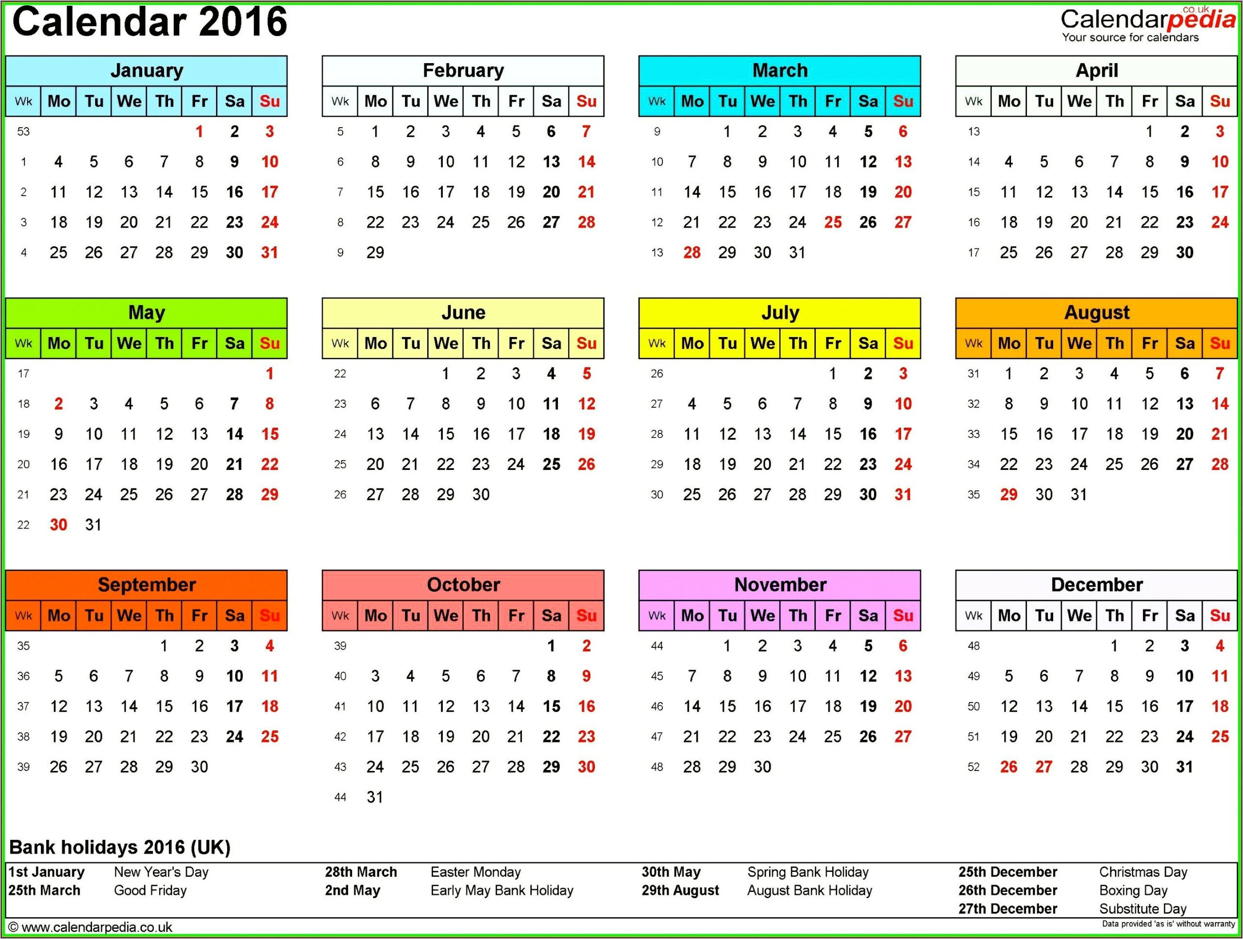 Download 7 Day Calendar Template Excel 2010