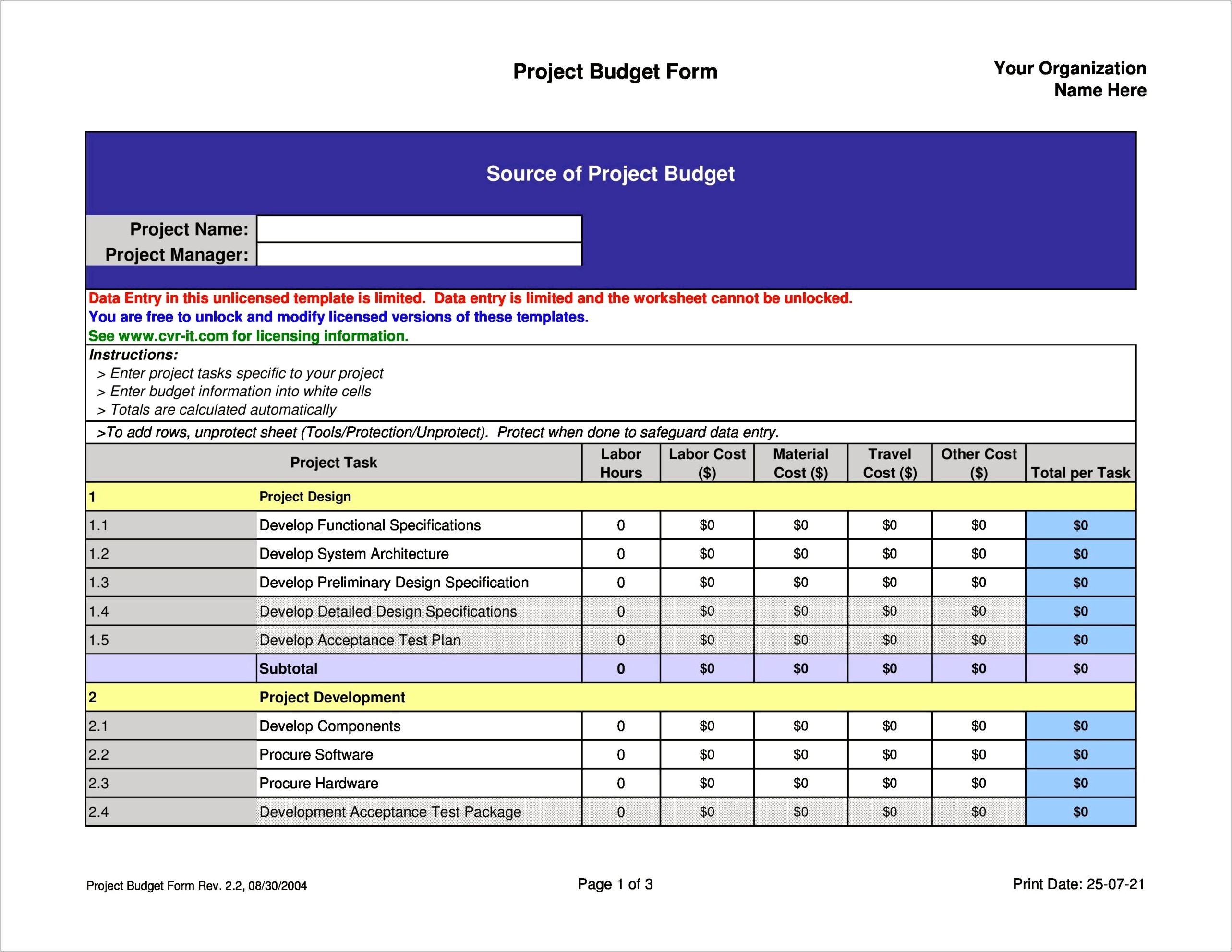 Download A Budget Template For Pages