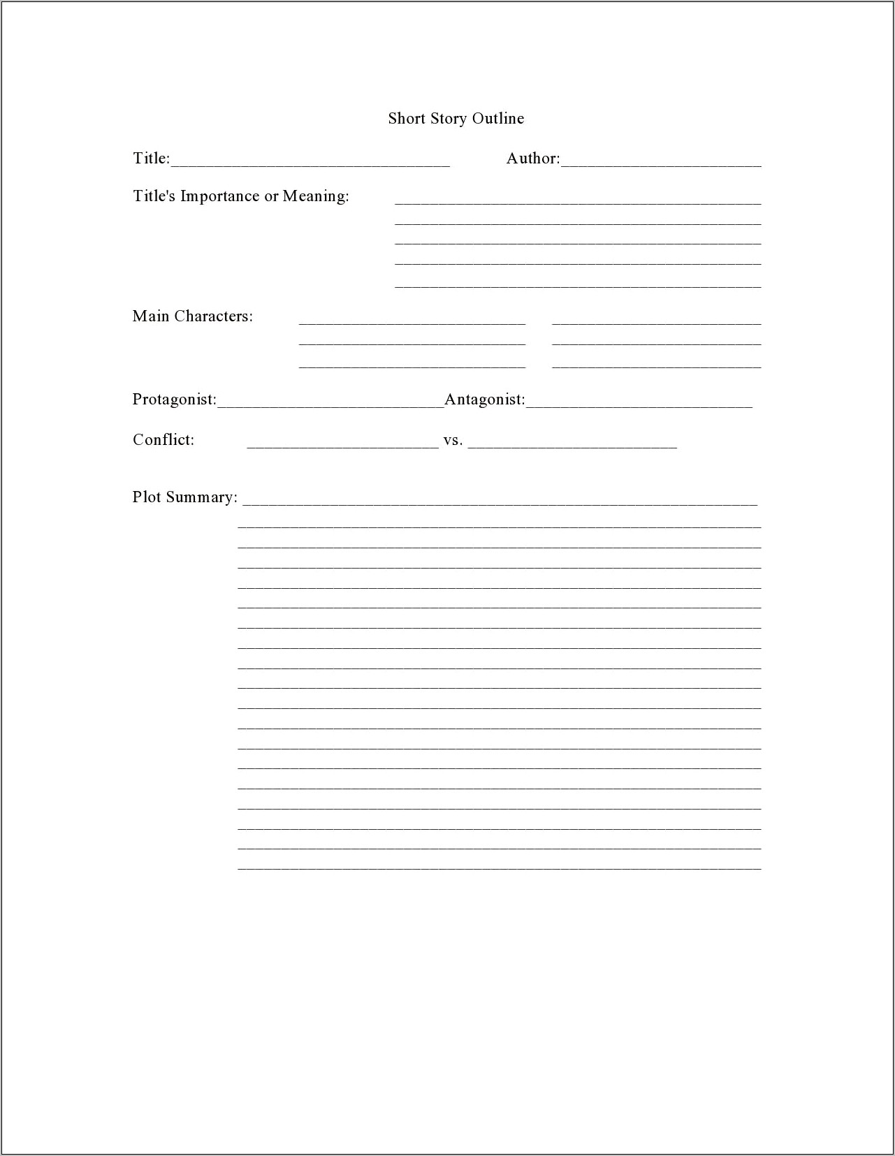 Download A Template For Writing A Book Outline