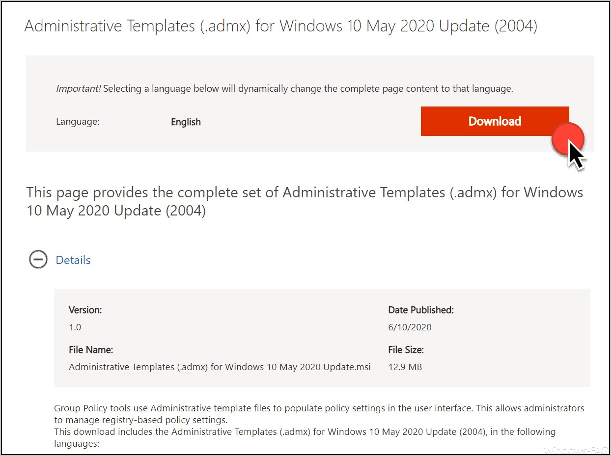 Download Administrative Templates For Windows 10