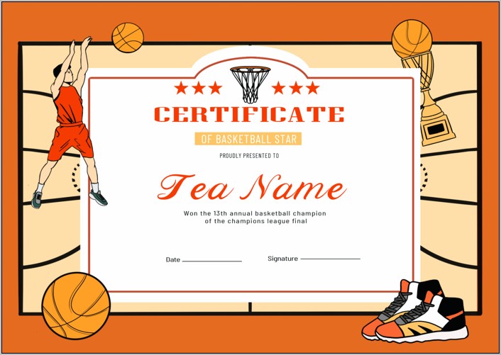 Download Basketball Award Template For Microsoft Word