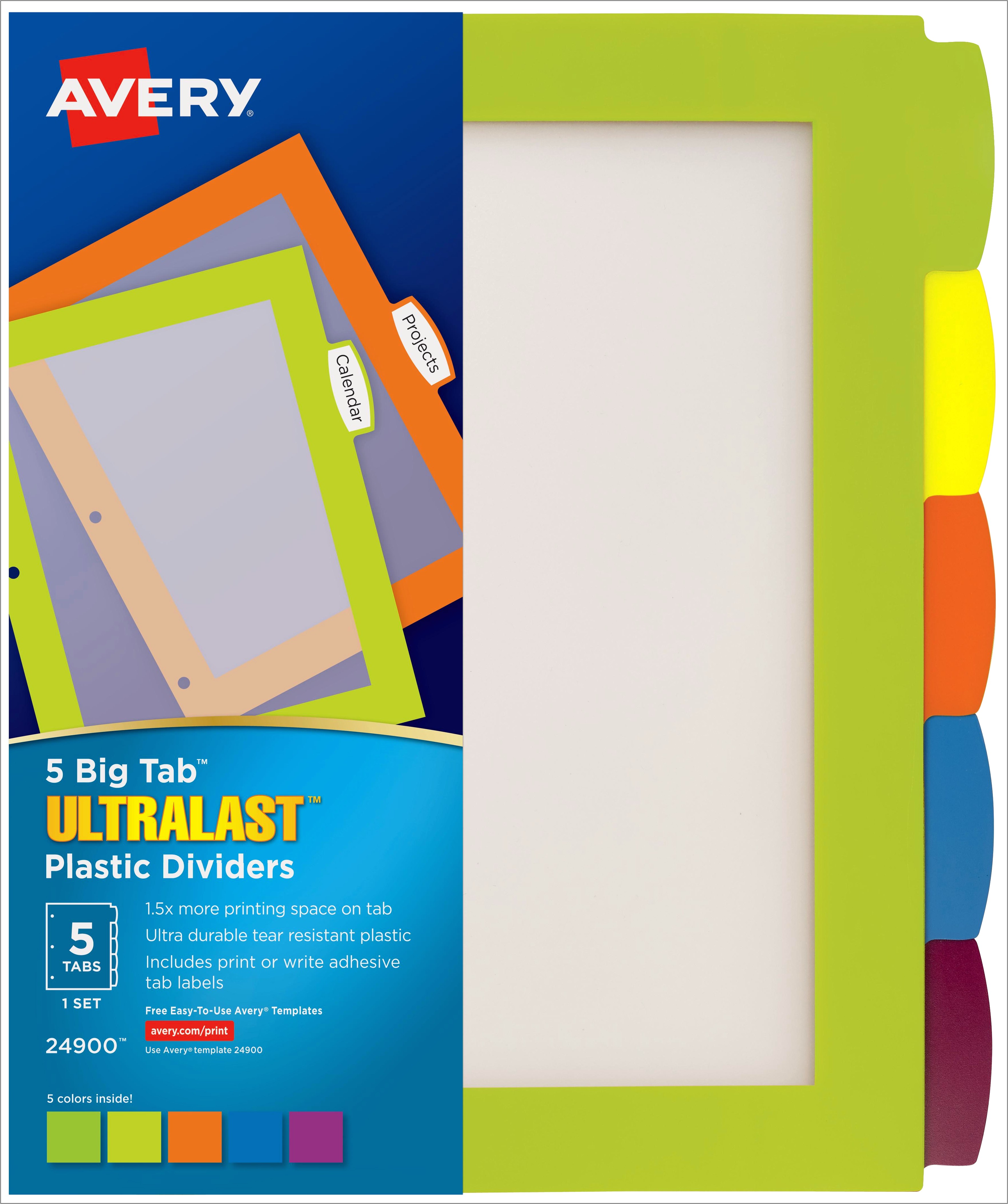 Download Big Tab Insert Template Avery