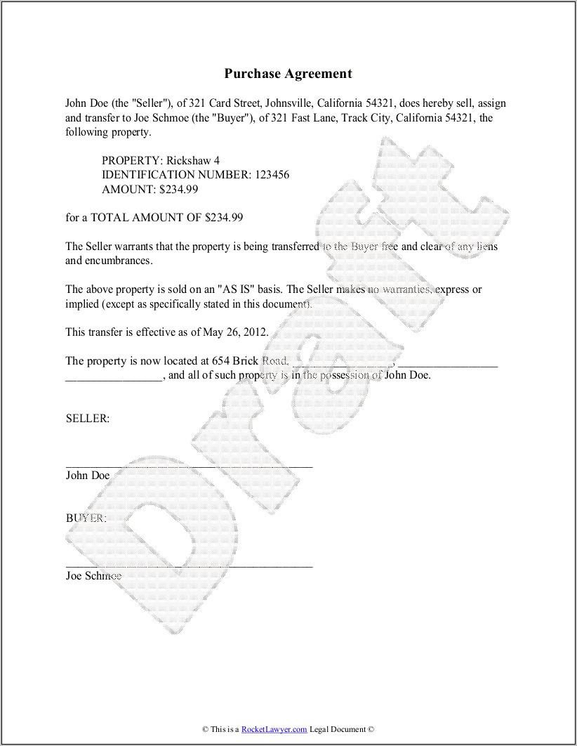 Download Business Bill Of Sale Template