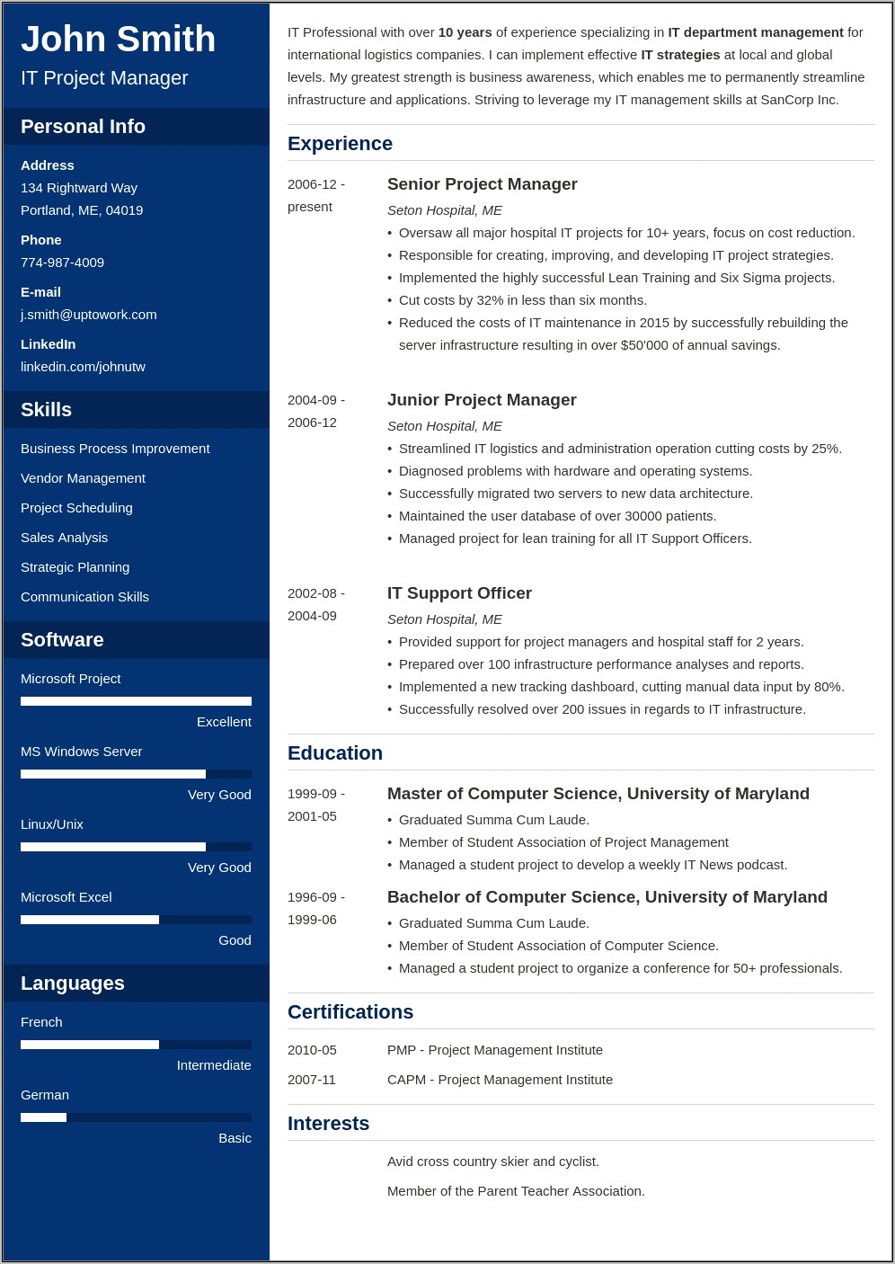 Download Cv Template Microsoft Word 2007