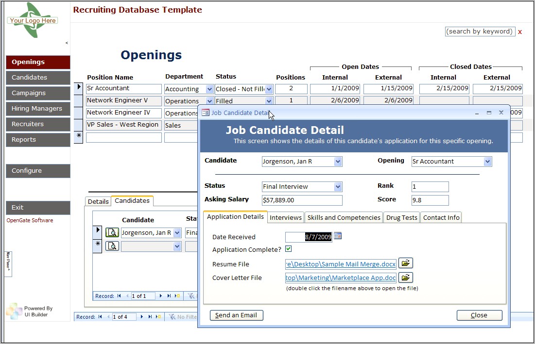 Download Employee Database Ms Access Template