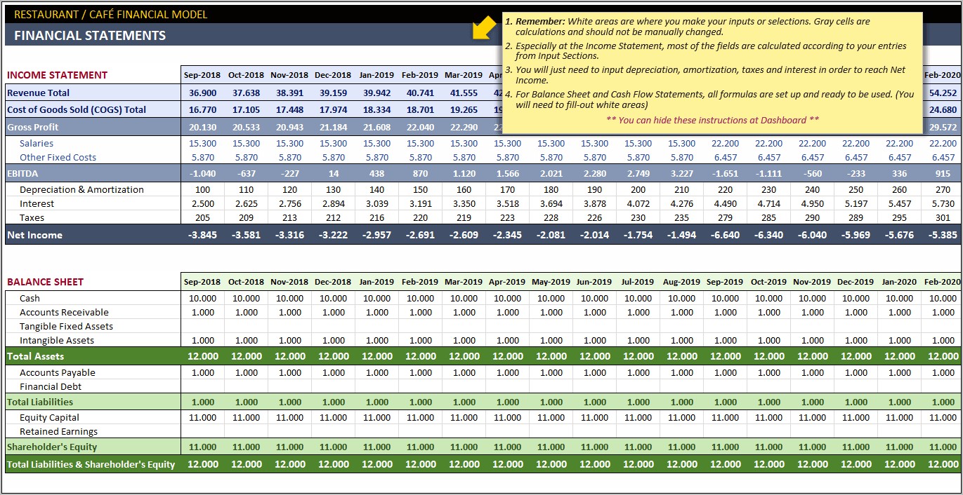 Download Excel 5 Year Financial Projection Template