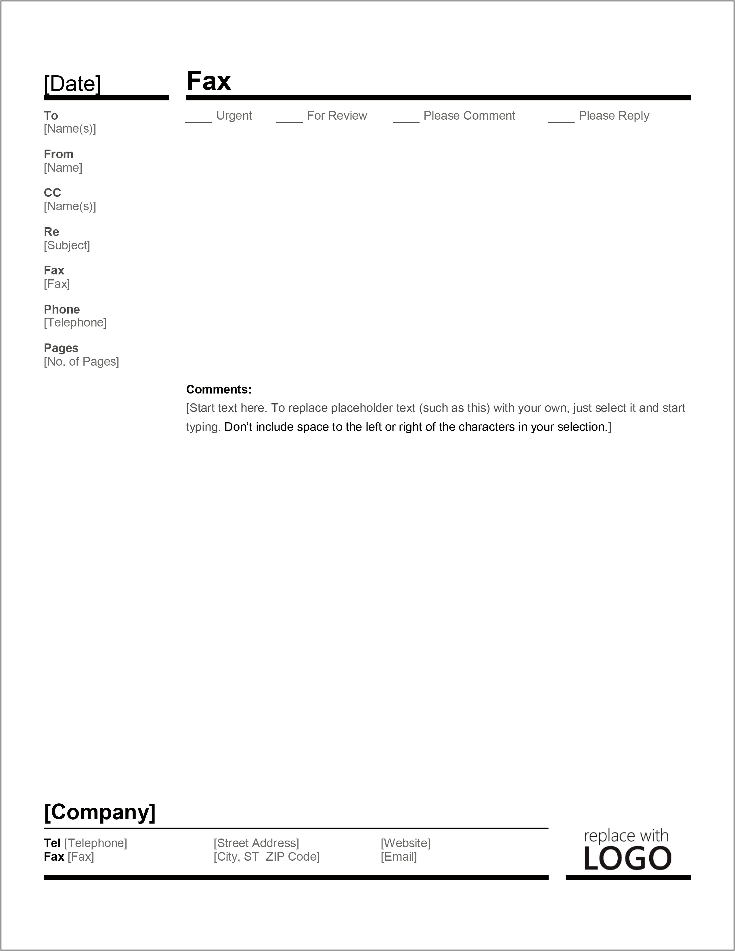 Download Fax Template For Microsoft Word 2007