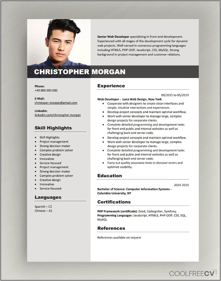 Download Free Resume Html5 Template