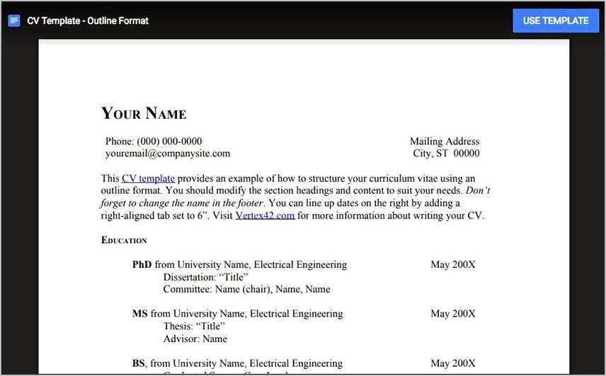 Download Google Form Job Application Template