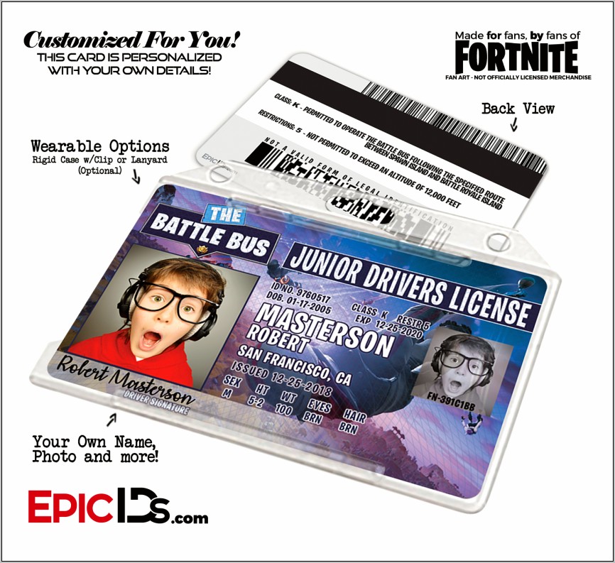 Download Id Template Drivers License California