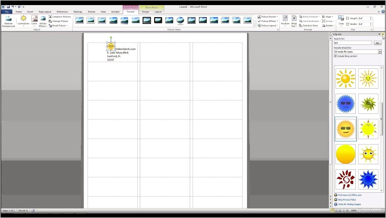 Download Label Template For Word 2007