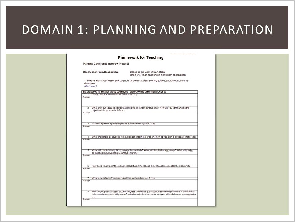 Download Lesson Plan Template Charlotte Danielson Google Docs