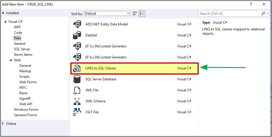 Download Linq To Sql Classes Template