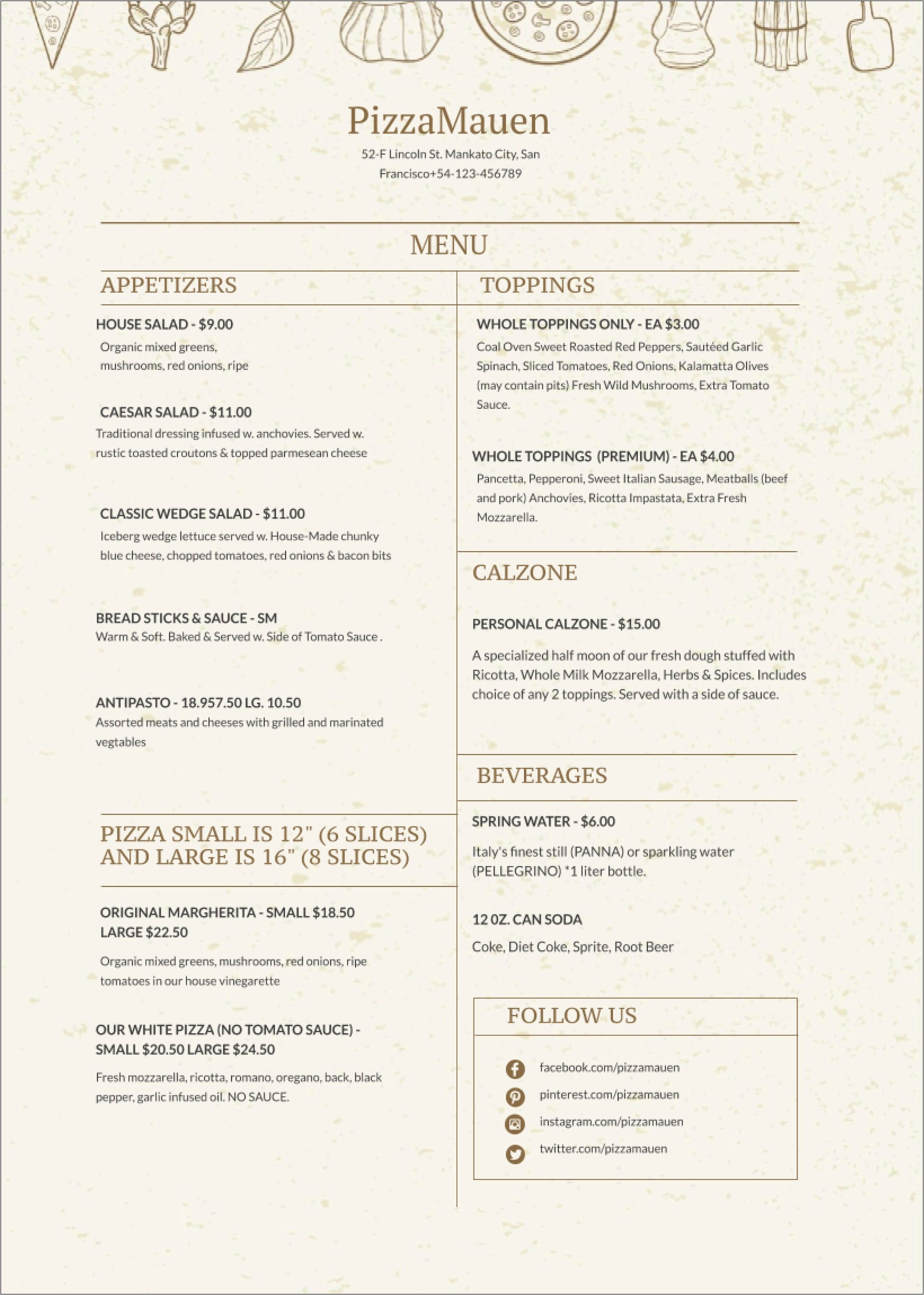 Download Menu Templates For Microsoft Word