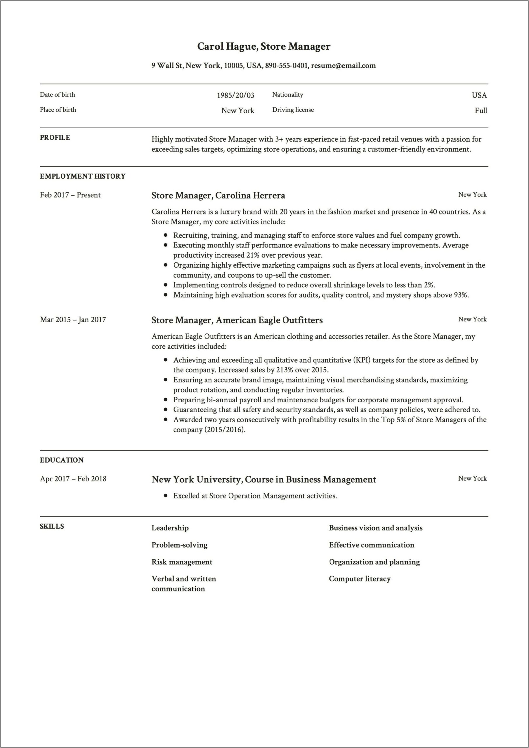 Download Merchandise Supervisor Resume Samples