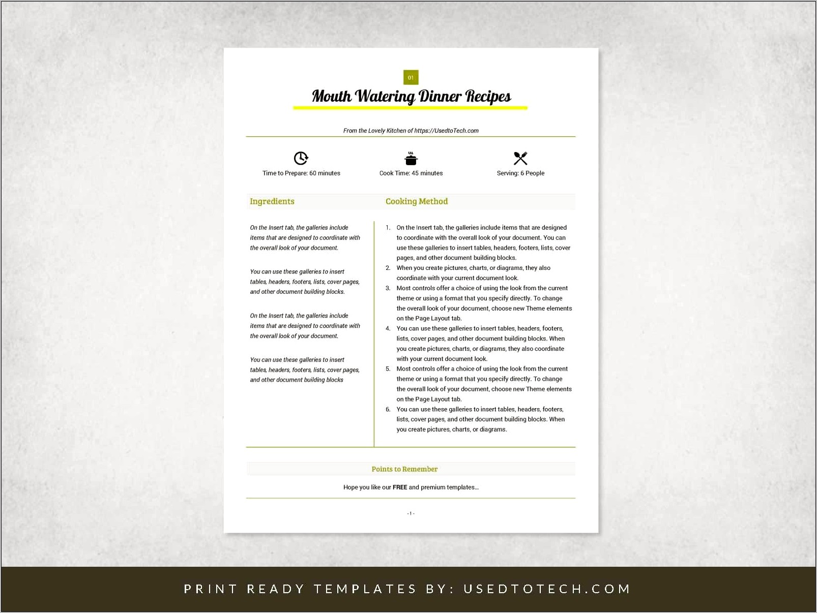 Download Microsoft Office Word Cookbook Template