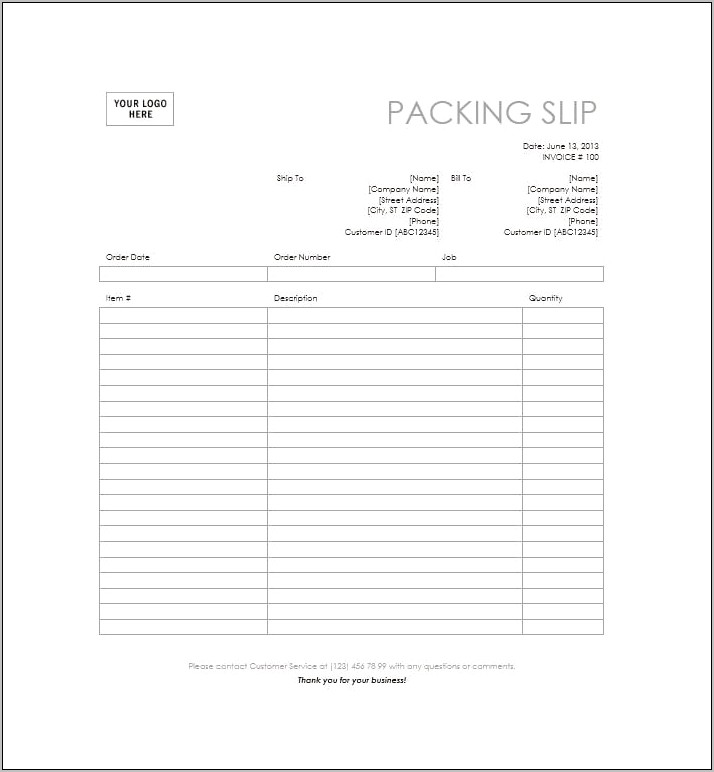 Download Packing Slip Template For Word