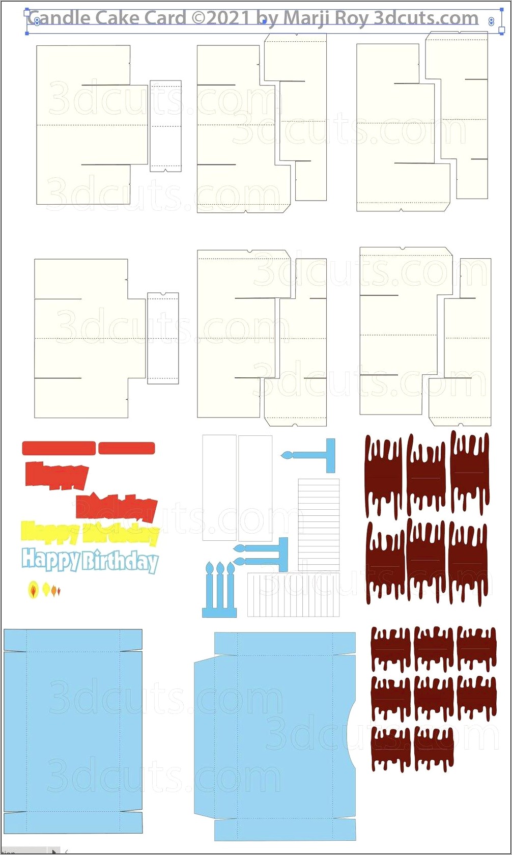 Download Popup Cake Slice Pdf Template