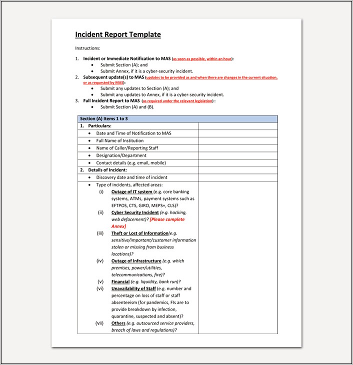 Download Sample Of Writing Incident Report Form Templates