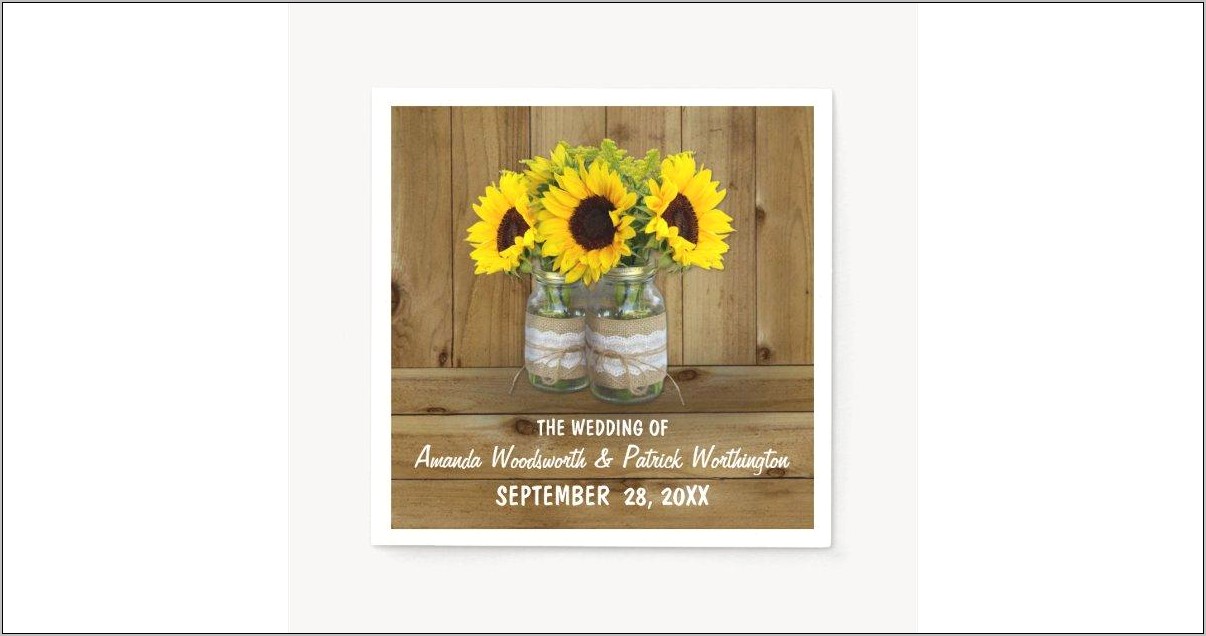 Download Sunflower Mason Jar Wedding Template