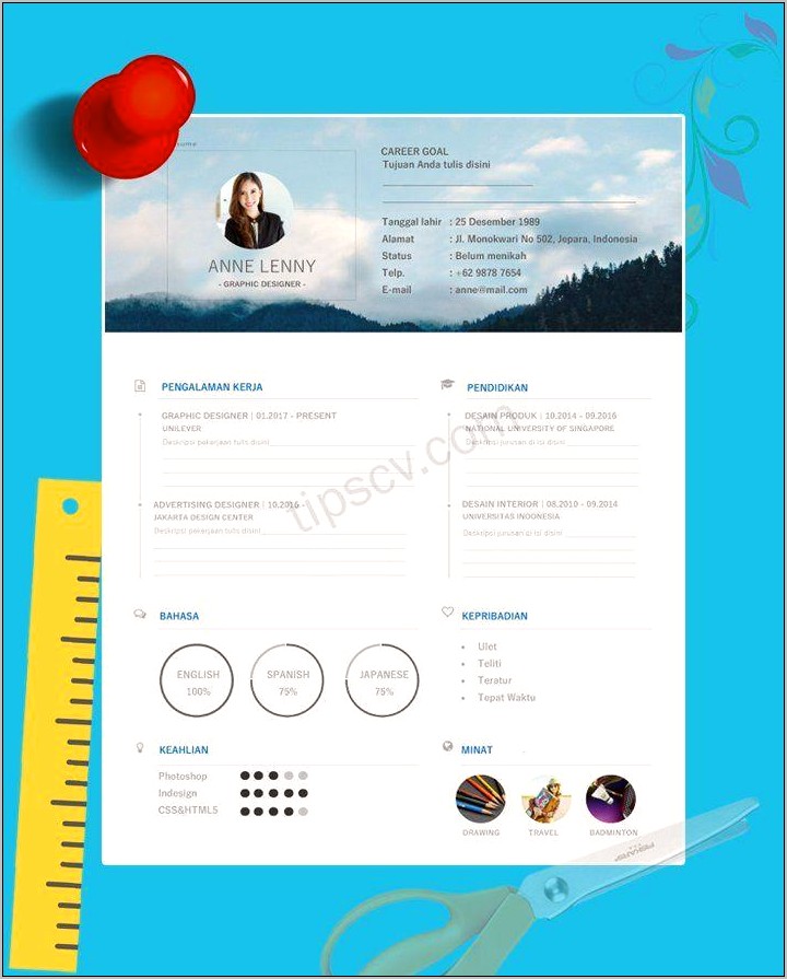 Download Template Curriculum Vitae Cv Gratis Siap Pakai