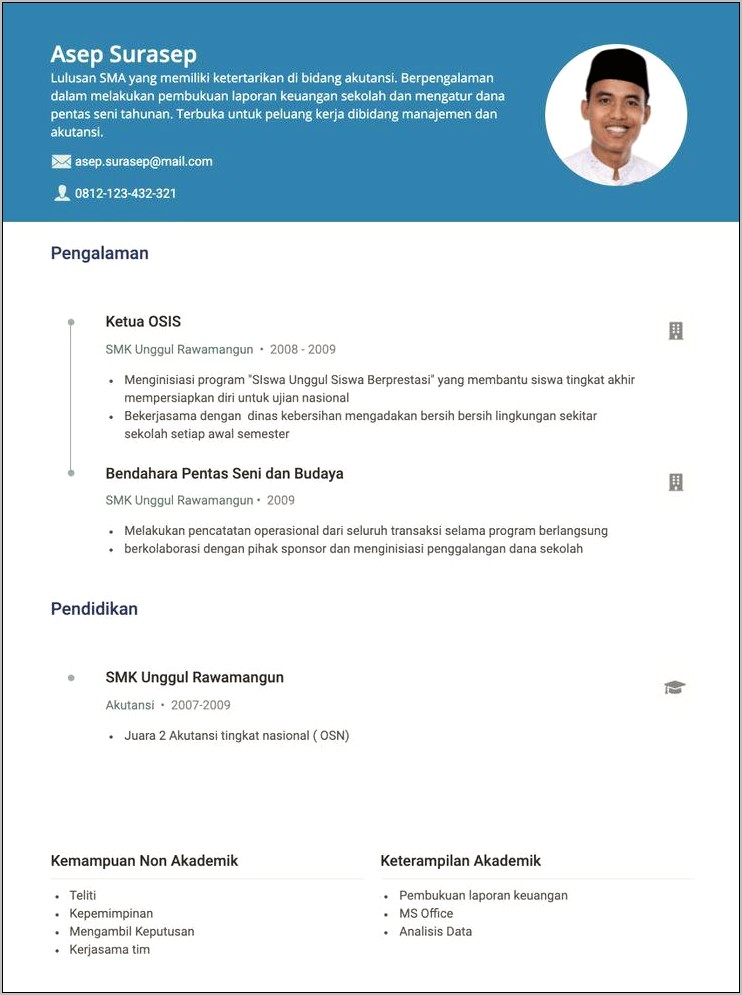 Download Template Cv Fresh Graduate Tanpa Pengalaman