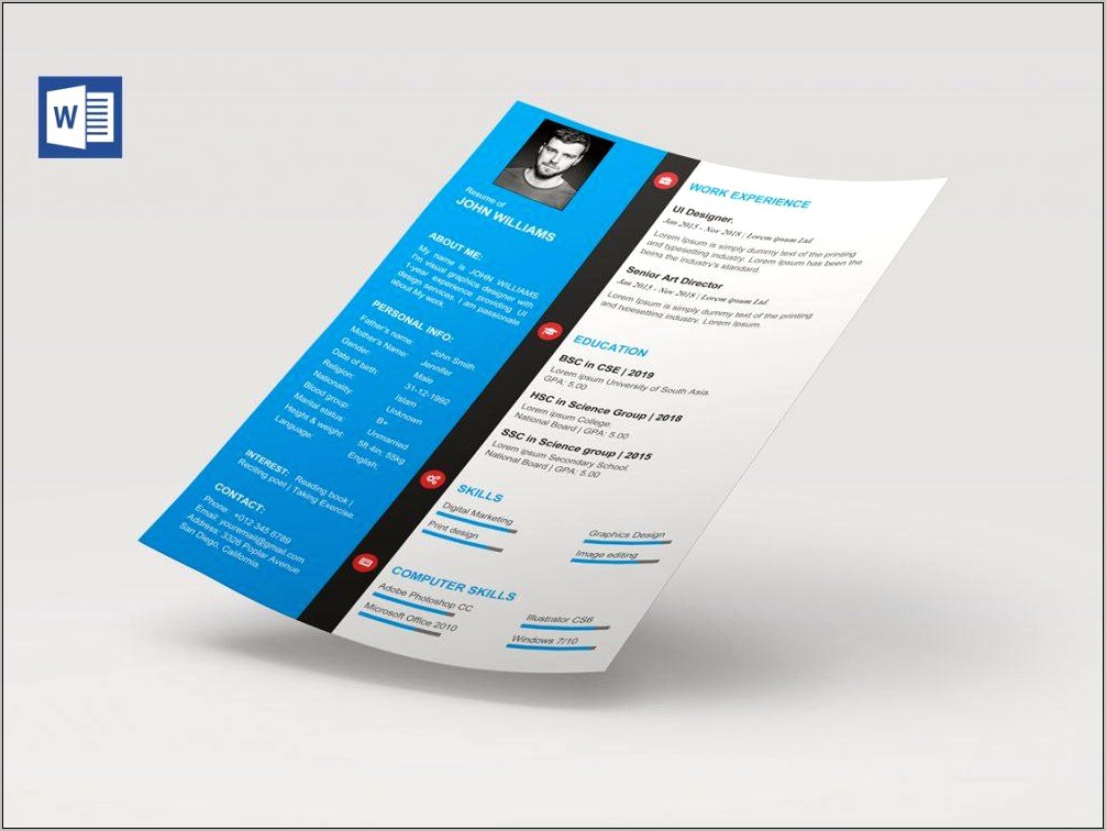 Download Template Cv Menarik Word Gratis