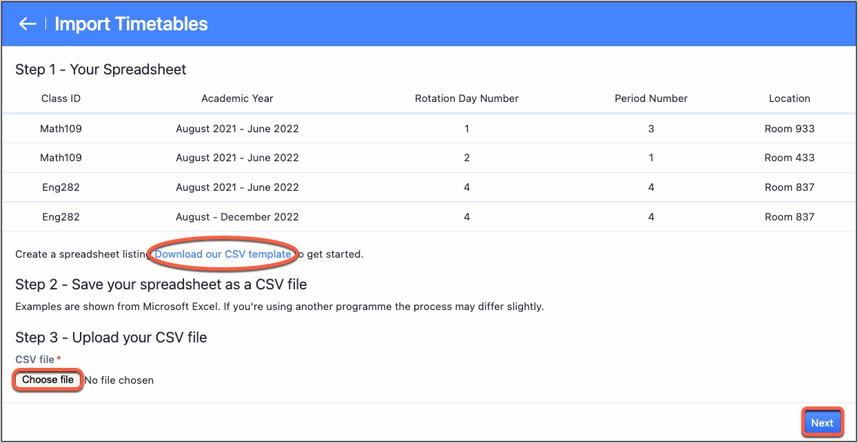 Download Template For Student Information System