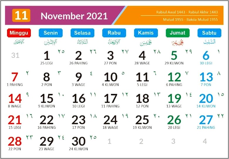 Download Template Kalender 2018 Cdr Gratis