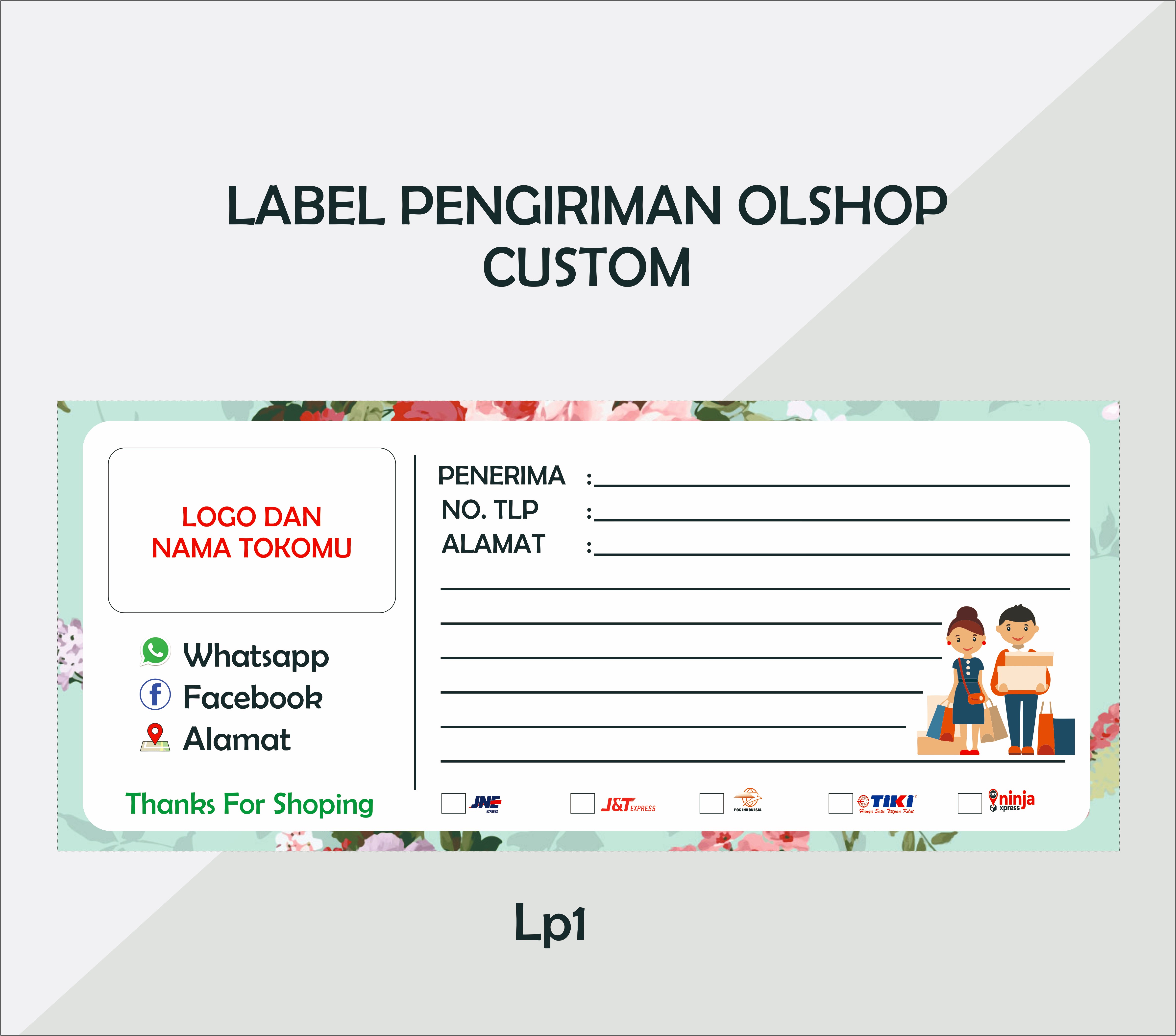 Download Template Label Pengiriman Online Shop