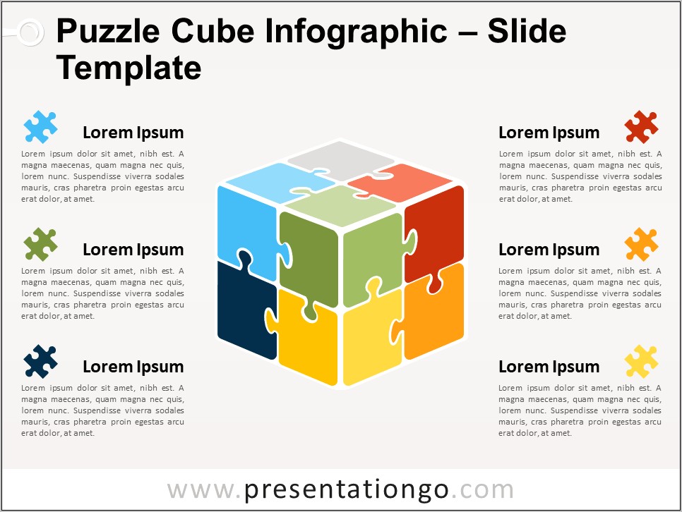 Download Three Piece Square Jigsaw Power Point Template