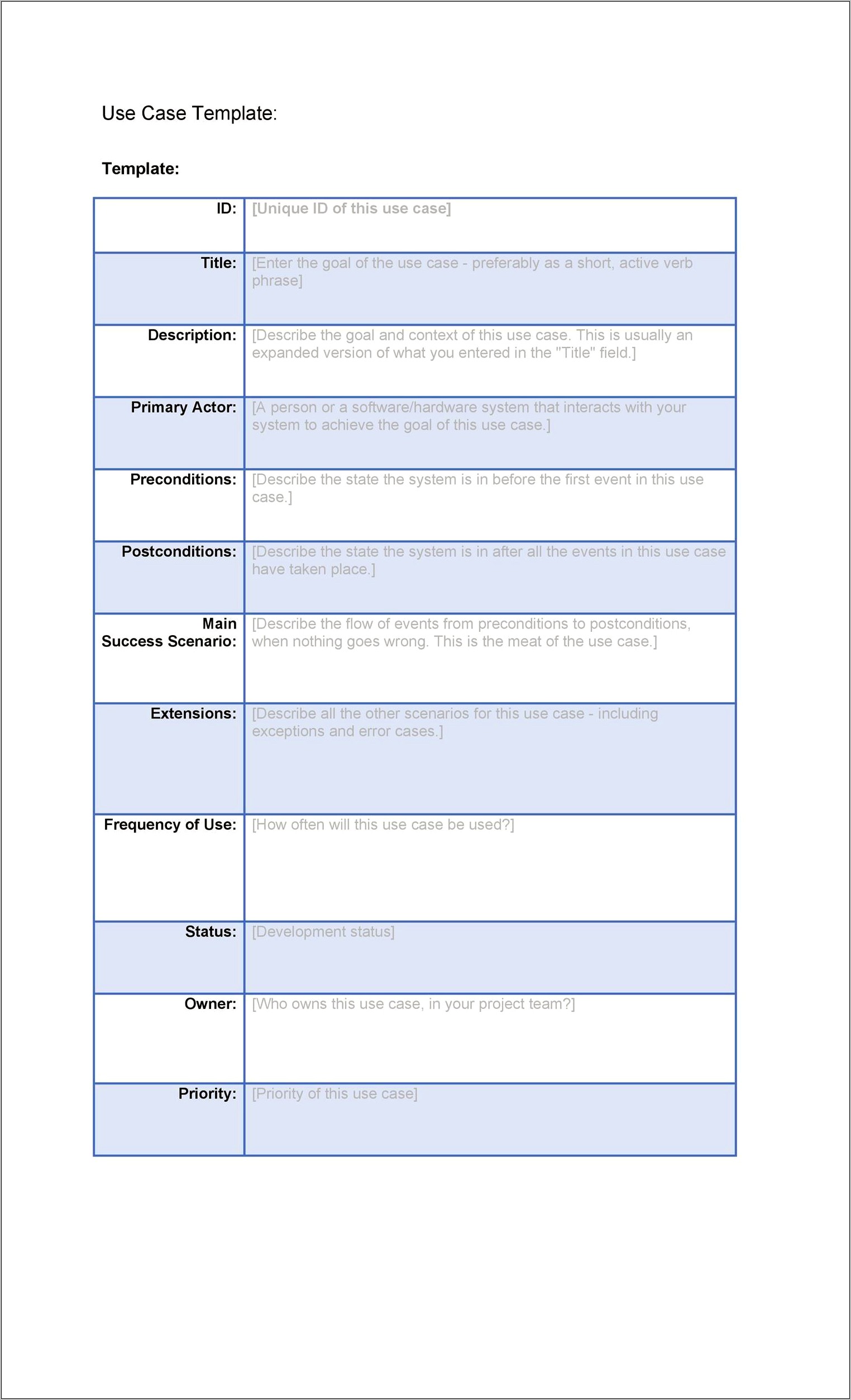 Download Uml Use Case Word Template Microsoft Word