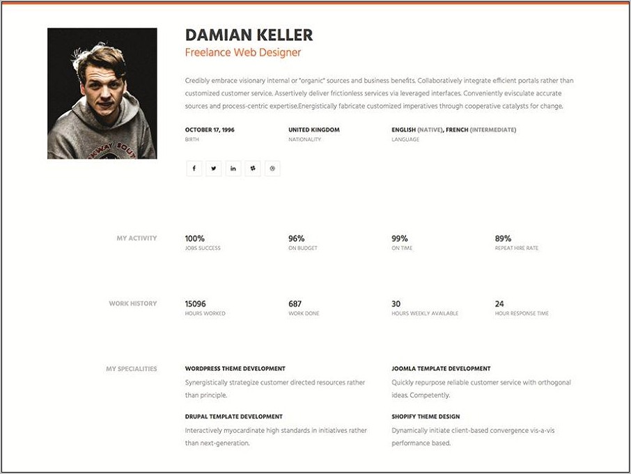 Download User Profile Page Html Template