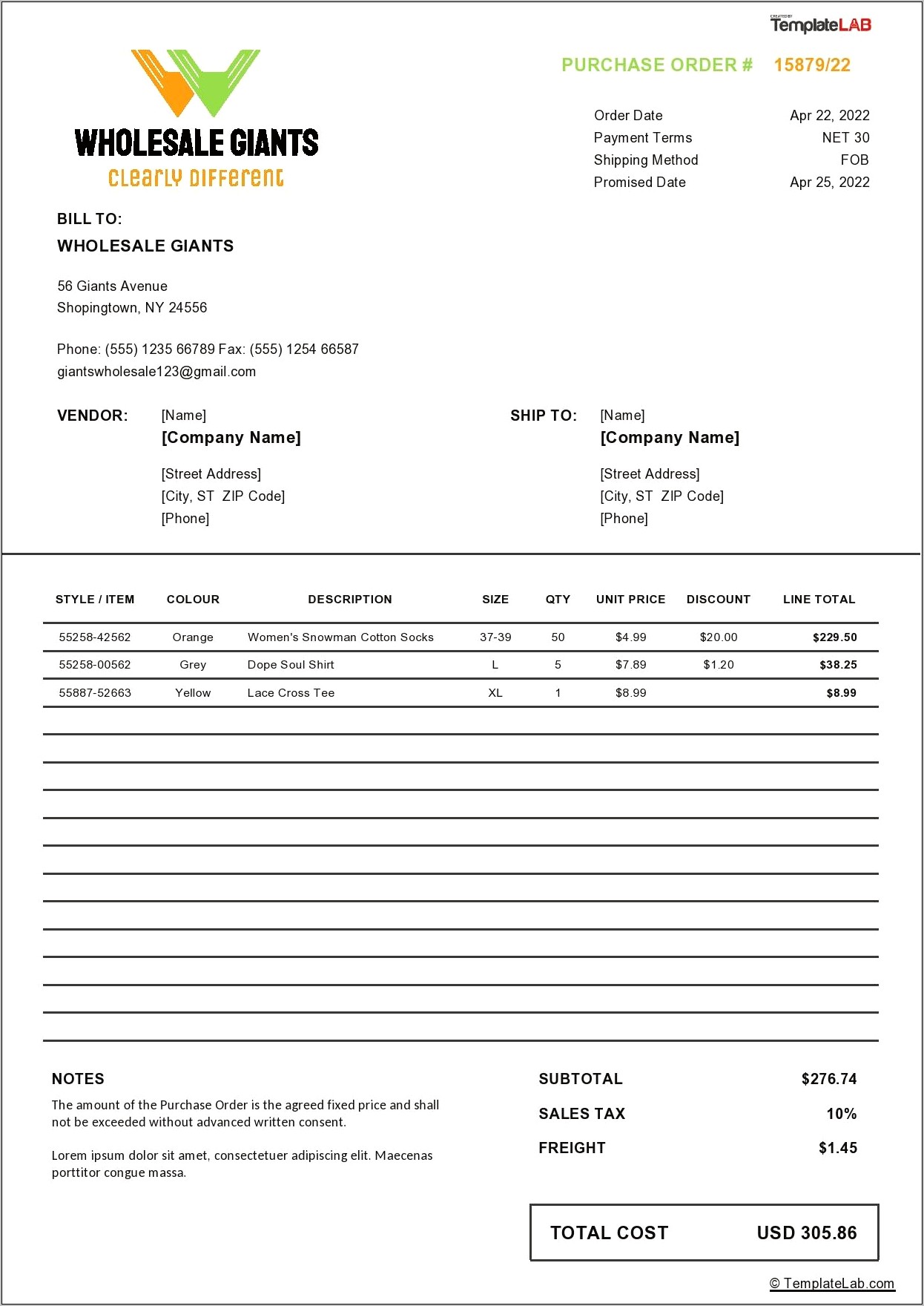 Download Vehicle Purchase Order Template Excel Pdf Rtf