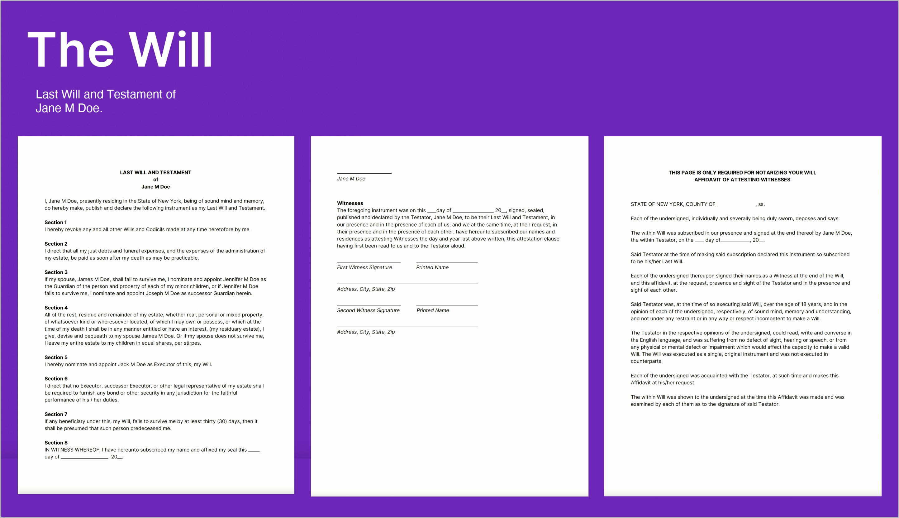 Download Will And Testament Template Maryland