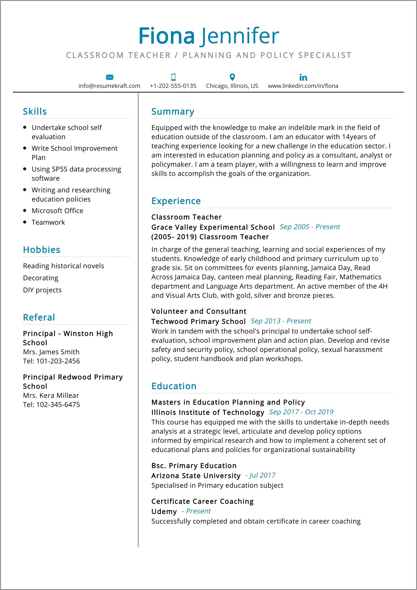 Early Childhood Educator Resume Sample