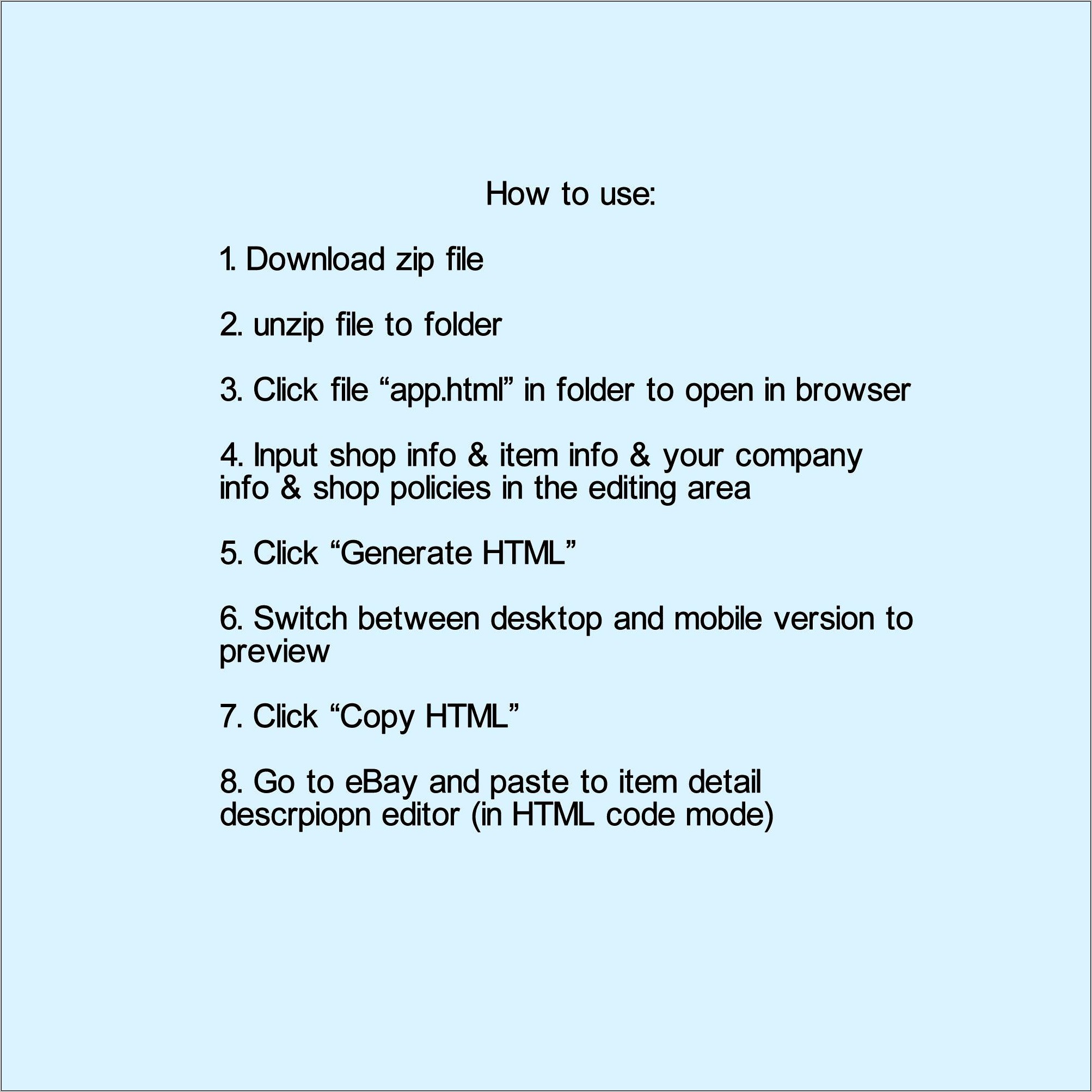 Ebay Html Listing Templates Download Zip