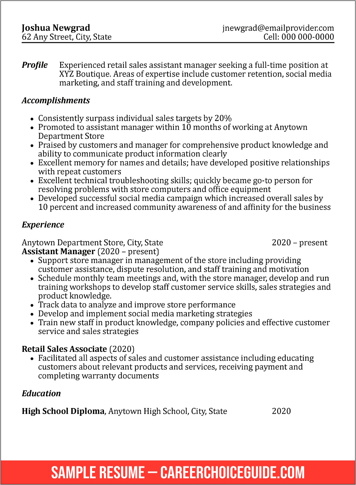 Education Resume Examples High School