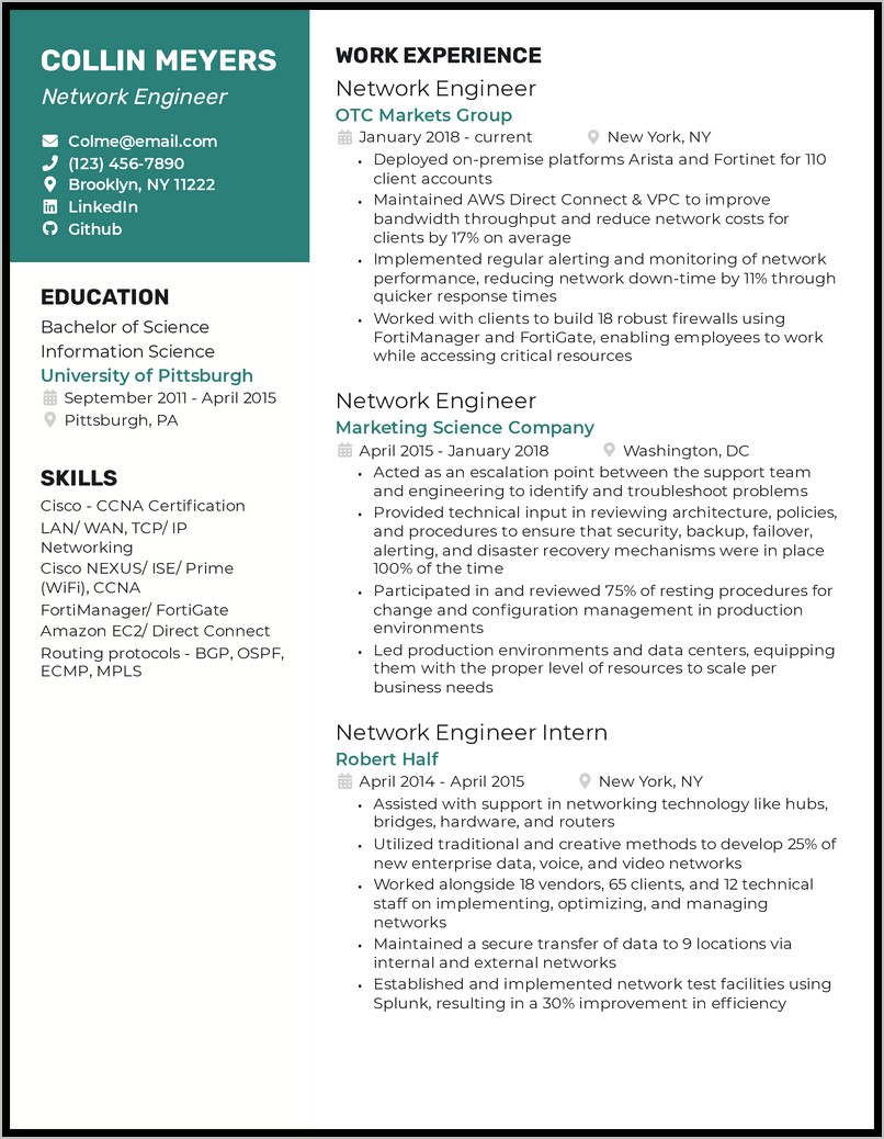 Electrical Engineer Consultant Resume Sample