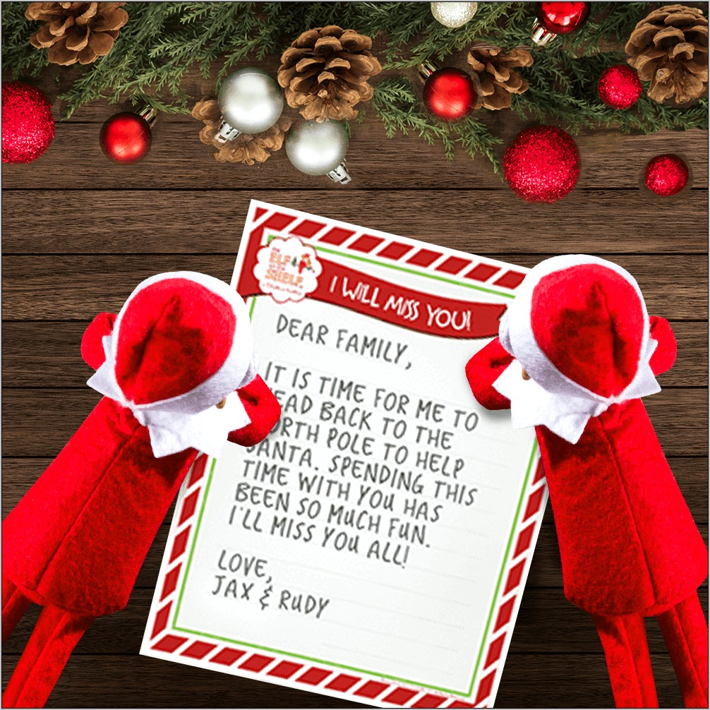 Elf On The Shelf Return Letter Template Download