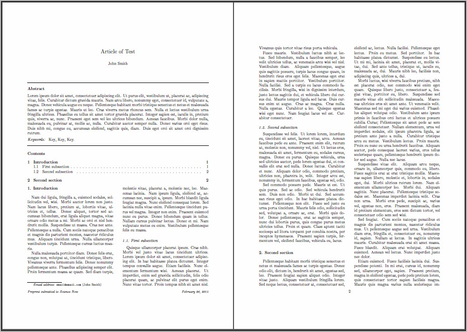 Elsevier Two Column Latex Template Download