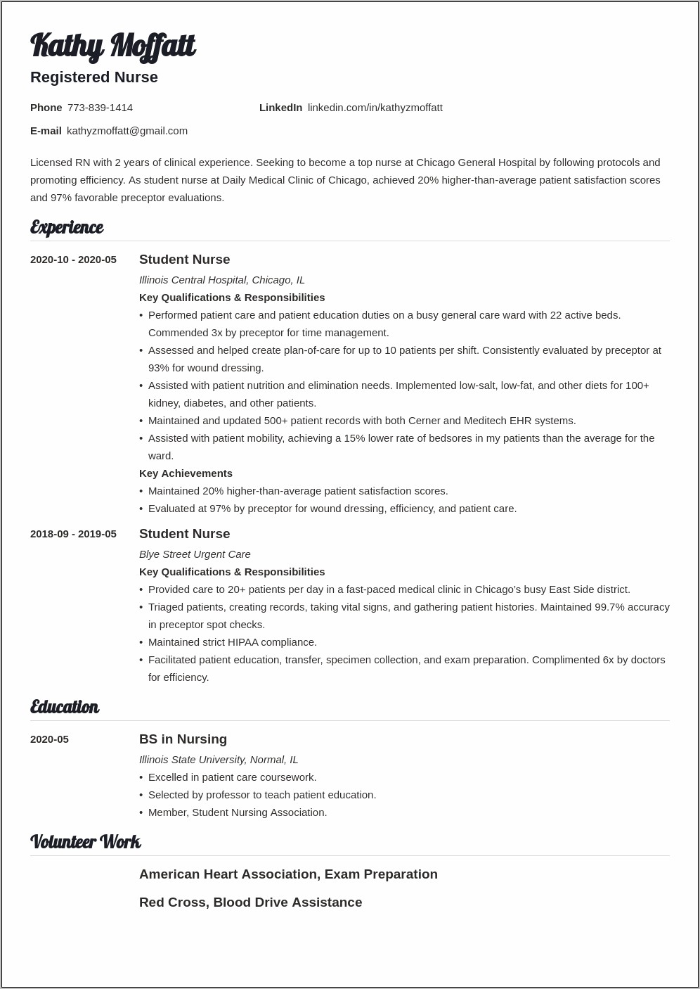 Employee Health Nurse Resume Sample