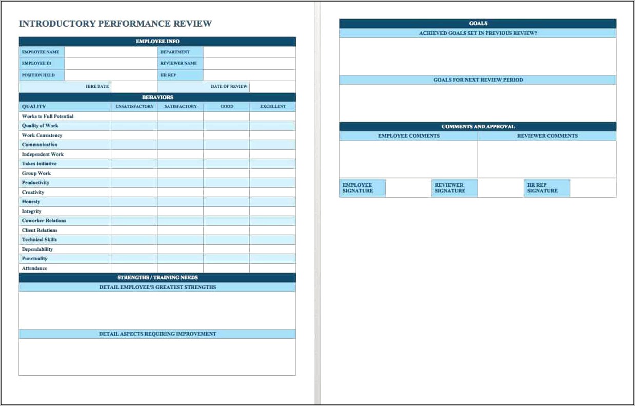 Employee Training Performance Template Excel Download